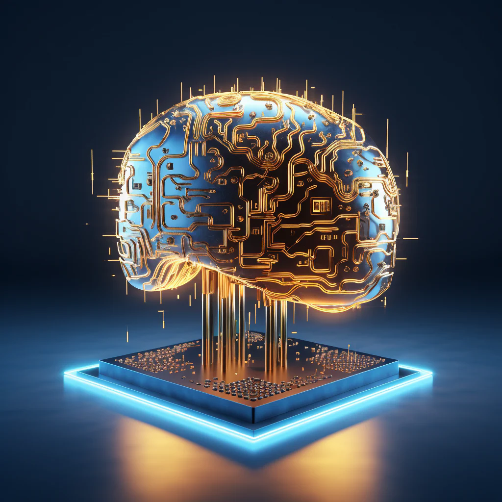 An abstract artificial-intelligence brain created with Midjourney