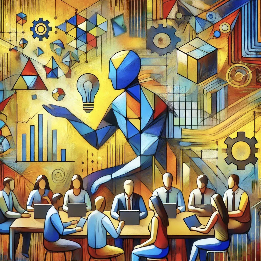 A facilitator leading an AI and data-science strategy workshop