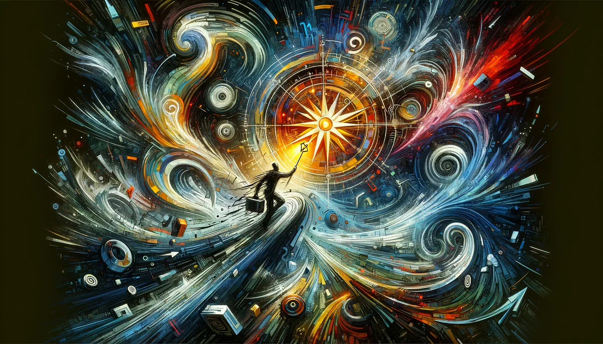 A network of ideas converging around a central point